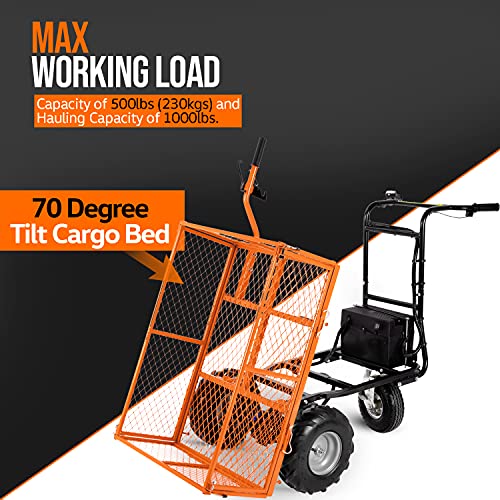 SuperHandy Utility Service Cart Power Wagon Wheelbarrow Electric 48V DC