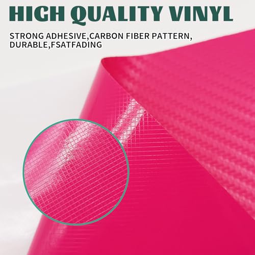Image of Compatible with Carbon Fiber Vinyl Wrap 11.8 inch x 4 inch Chevy Bowtie Emblem Wrap Kit with Spatula and Cutter 3 Pcs Universal Logo Overlay Pink