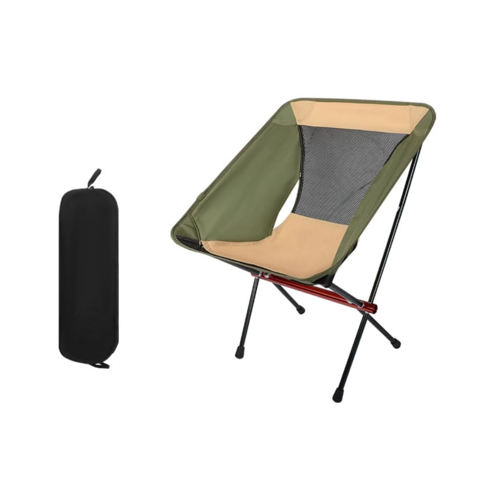 Campingstuhl Faltbar mit hoher Rückenlehne, Outdoor Klappstuhl Camping mit Armlehne & Becherhalter, Leicht Fischerstuhl für Camping Angeln Festival Strand