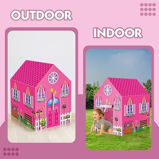 Image of Play Tent House for Kids - Lightweight Indoor Outdoor Children Play House for Boys & Girls for Gift | Multicolor (Doll)