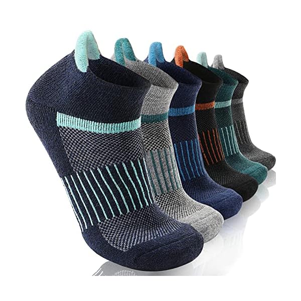 6 Pairs Merino Wool Ankle Running Hiking Socks Compression Support Breathable Thick Cushion No Show Socks for Women Men