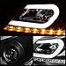 AKKON - For Benz W204 C-Class 4 Doors Sedan Black Bezel DRL LED Projector Halogen Type Projector Headlights Pair