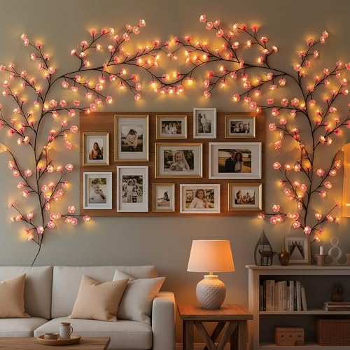 Guirlande branches de cerisier 8 modes d'eclairage avec telecommande sans fil - 2