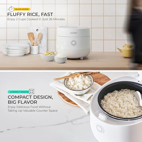 Image of CUCKOO Multifunctional Electric Rice Cooker | 2 Litres Premium Non-Stick Pot | 6 Cups or 650 Grams Raw Rice Cooking Serves 2-6 People | 580 Watt Multi Cooker With 13 Menu Presets & Auto Clean Feature (white--)