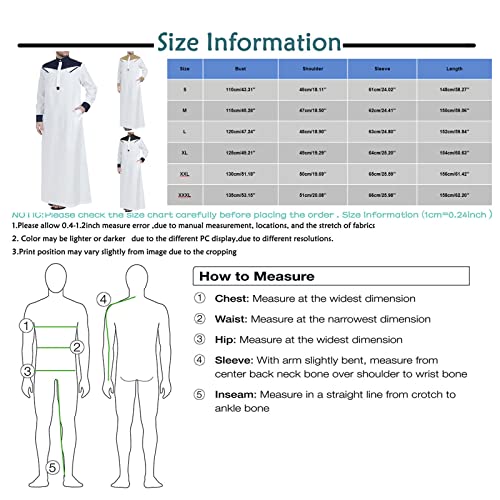 Prdece Men's Button Up Cotton Robe Long Sleeve Kaftan Thobe Long Gown Casual Shirt For Beach #TOP4
