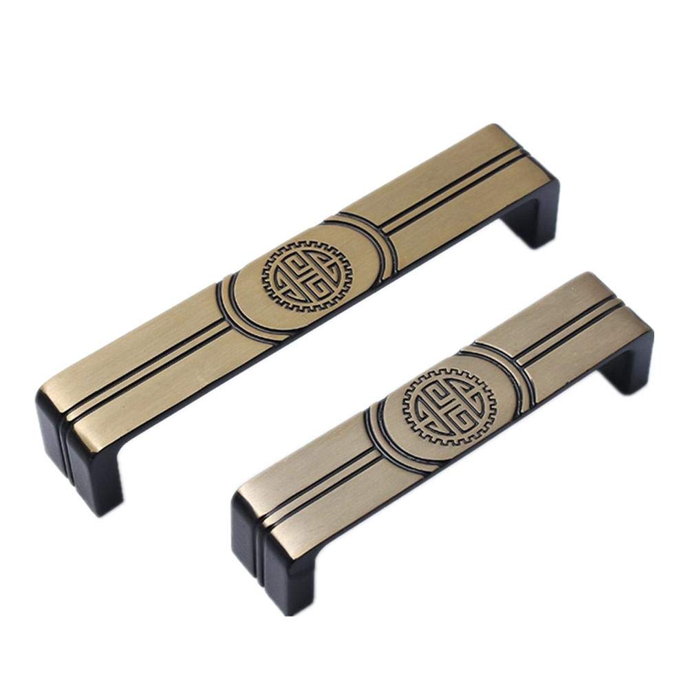 Stnyanxd 96 Green Ancient Antique Cabinet Drawer Handles 2Pcs Kitchen Cabinet Door Pulls Zinc Alloy Wardrobe Furniture Hardware 96 Coffee(96 Green Ancient)
