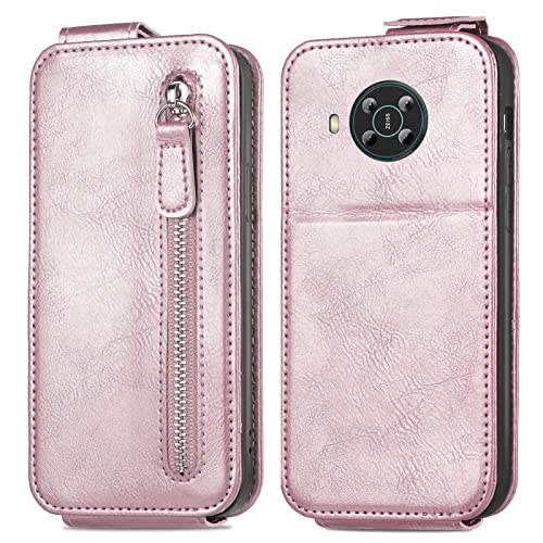 Étui Nokia X100 antichoc avec pochette fermeture éclair et support vidéo or rose