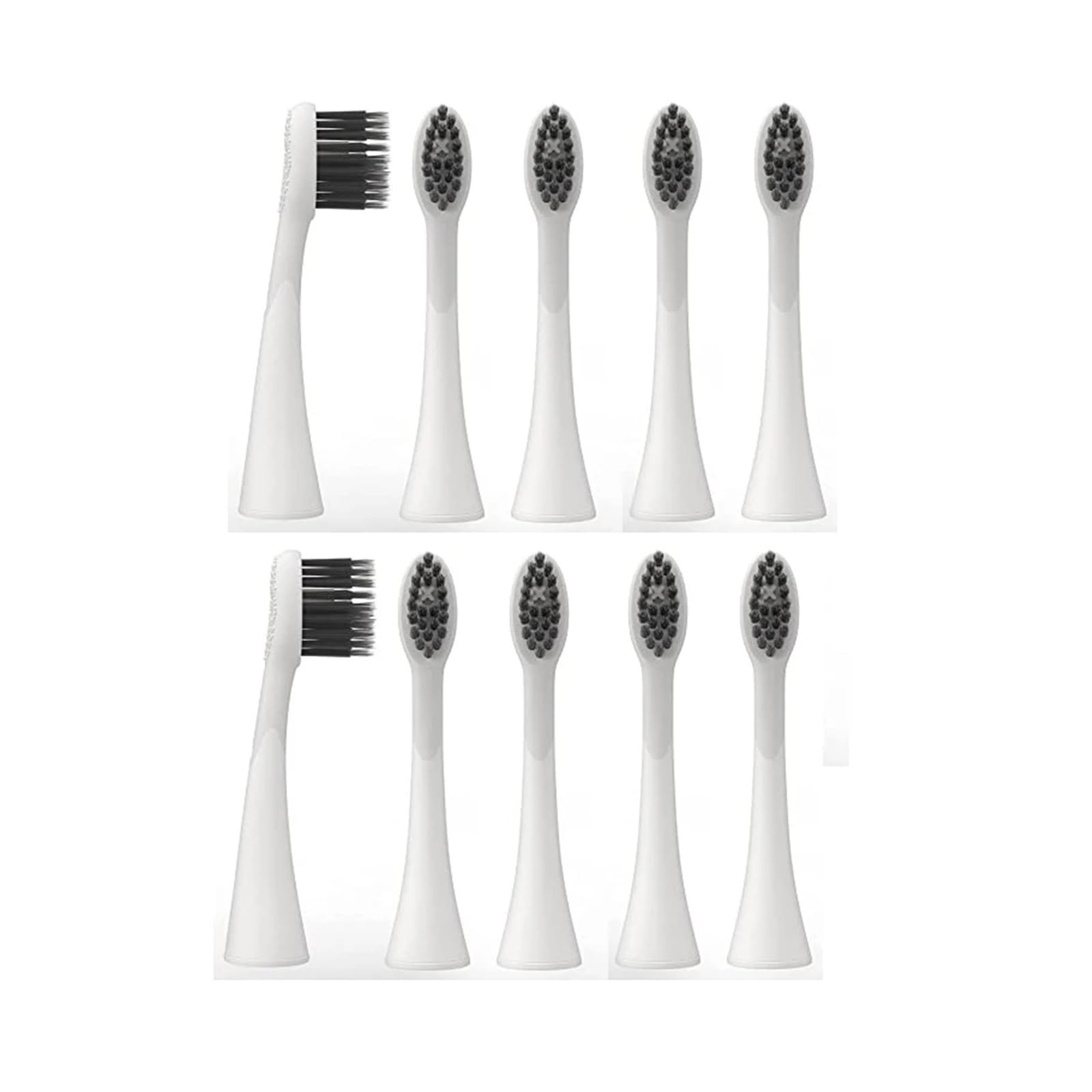 10 testine di ricambio for spazzolini elettrici, setole morbide con cappucci antipolvere(10pcs white)