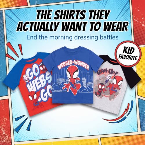 Marvel Spidey and His Amazing Friends Spider-Man Miles Morales Ghost-Spider Toddler Boys 4 Pack T-Shirts 3T - image 4