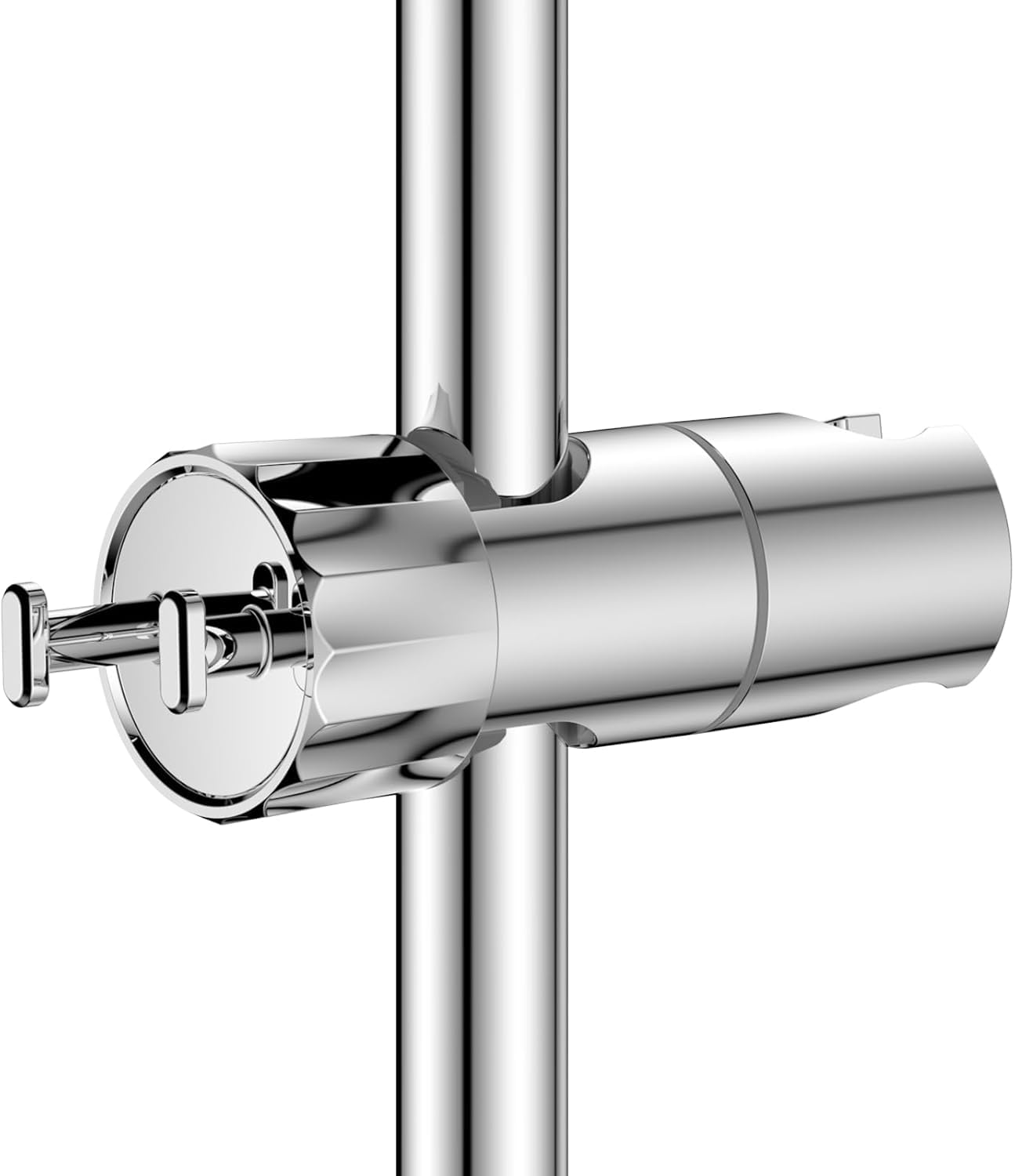 YEAUPE Supporto di Ricambio per Soffione Doccia - Universale Supporto Doccia Regolabile con 2 ganci per asta doccia da 16-28 mm, Porta Doccino, Porta Doccino per Doccia in ABS, Cromato