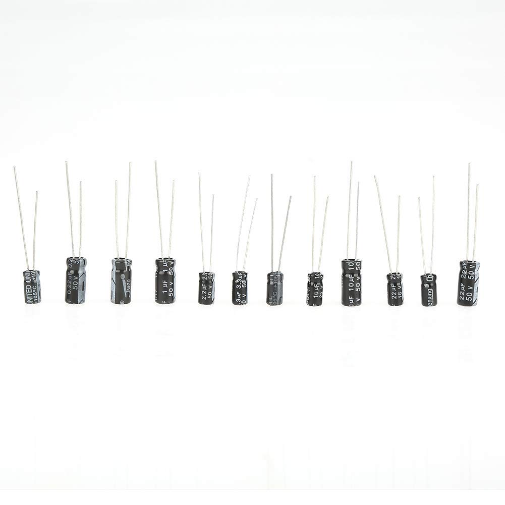 Hilitand Kit di condensatori elettrolitici Fai-da-Te Alto 990pcs Kit 36 ​​valori 10 V ~ 50 V 0,1 uF a 1000 uF