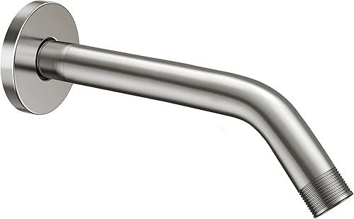 Cobbe Brazo de ducha con brida y cinta de teflón, brazo de ducha montado en la pared de 10 pulgadas, extensión de acero inoxidable 304 para cabezal