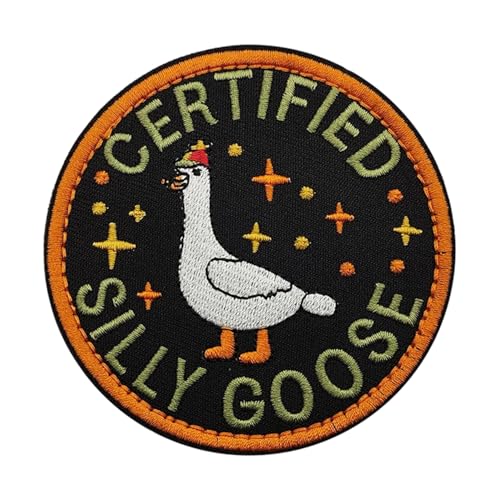 Funny Goose Patch, Cute Embroidered Patch Animal Meme Applique Sew on Patches for Backpacks, Dog Harnesses, Hats, Vests, Velcro Patches for Clothing, and DIY Accessories 3.15 Inch