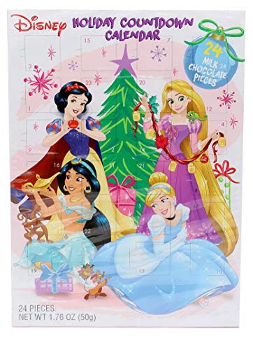 2019 Disney Princess Milk Chocolate Christmas Advent Countdown Calendar, 1.76 oz