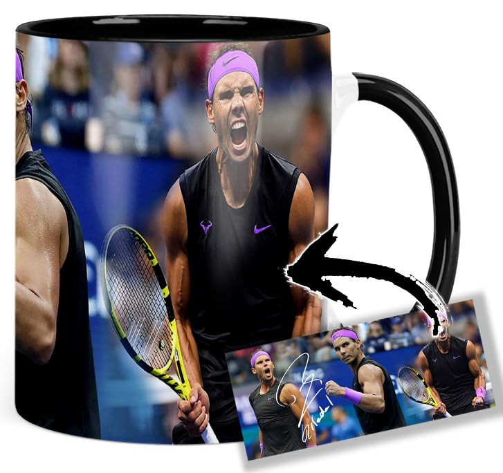 MasTazas Rafa Nadal Taza Ceramica Interior y Asa Negra