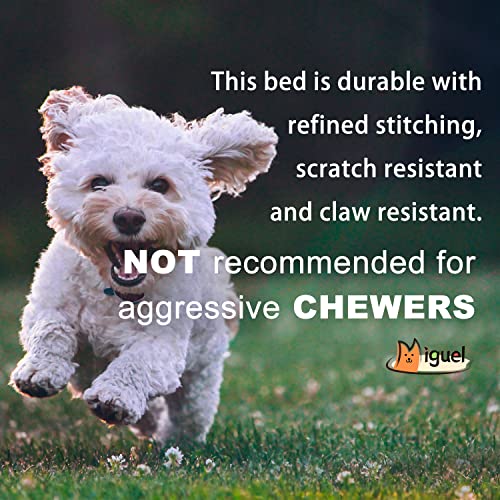 Miguel Waterproof Outdoor Dog Bed For Medium Small Dogs, Oxford Pet Bed Tough With Sides Easy Clean, All Weather Rectangle Puppy Bed With Removable Cover Bolster Bed Scratch Resistant, 30 Inches #TOP7