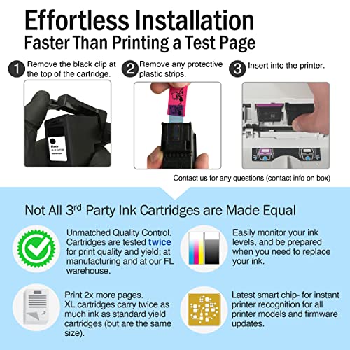 Limeink Remanufactured Ink Cartridges Replacement For Hp Ink 65 65Xl For Hp 65 Ink Cartridges Black Color Combo Pack For Hp65 Xl Ink Cartridges 65Xl Ink Cartridge For Hp Printers Deskjet 3755 3700 2Pk #TOP5