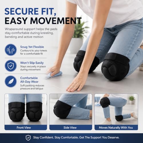 Image of 1Pair Knee Pads with Non-Slip Bandage, Protective Knee Pads, Thick Sponge Anti-slip, Collision Avoidance Knee Sleeve for Volleyball, yoga, basketball, gardening L