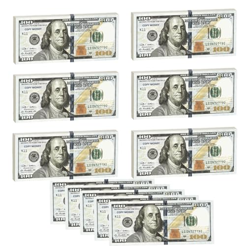 Sbrvaniy 100PCS Money Play Money Pretend Play, Develops Early Math Skills, Prop Money for Board Game, Moive, Magic, Preschool Math Games