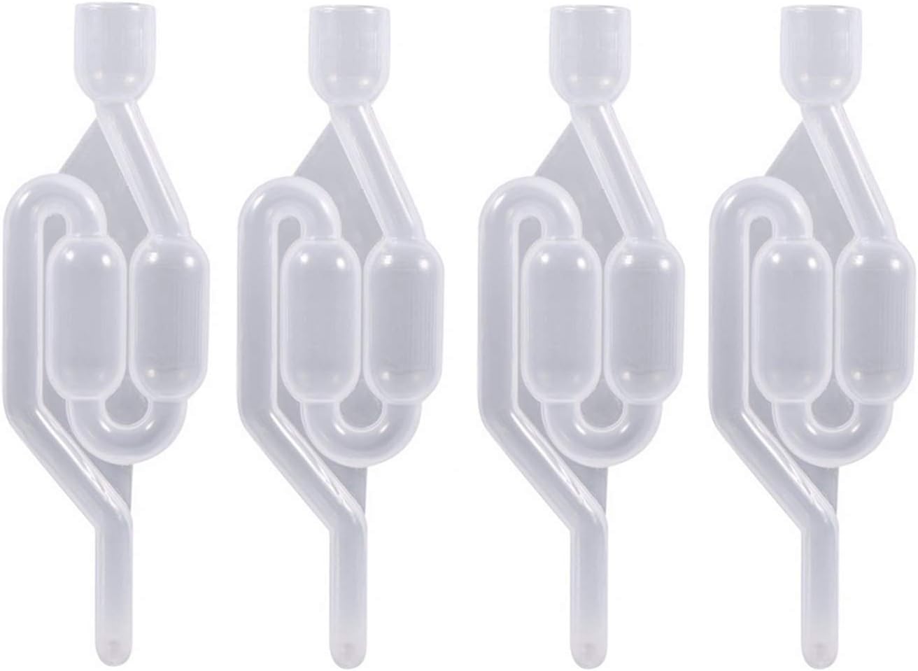 4 Piece S-Shape Air Lock Twin Bubble Plastic Grommet Homebrew Fermentation Wine Valve Wine Beer Making Twin Bubble Fermentation