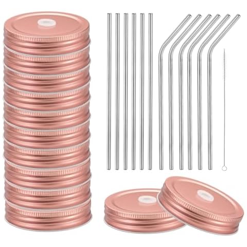 sourcing map 25pcs Stainless Steel Mason Jar Lids Cover