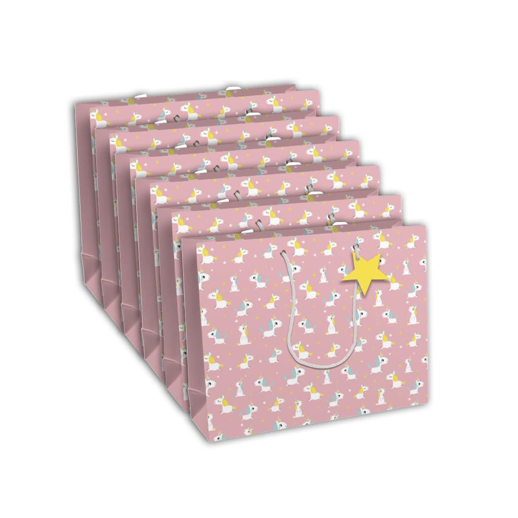 Clairefontaine 32466-6Cpack, A Set of 6 Excellia Gift Bags- Shopping, 37.3x11.8x27.5 cm, 210g, Unicorns Design