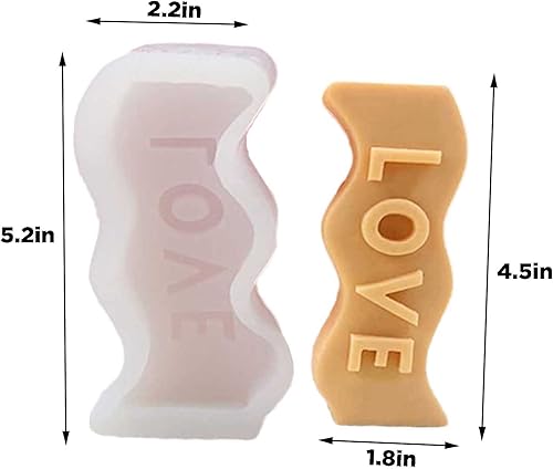 Miniatura 2 de Moldes de silicona para velas de pilar de letras del alfabeto ondulado, moldes de letras epoxi para colgante de resina de arcilla, tallado de yeso,