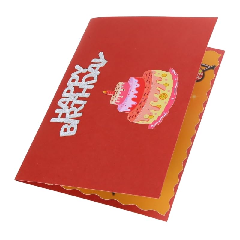 Geburtstagskarte Geschenke Karten, 3D-Pop-Up-Geburtstagskarte, 3-lagige Kuchen-Grußkarte mit Umschlag, 15 x 20 cm