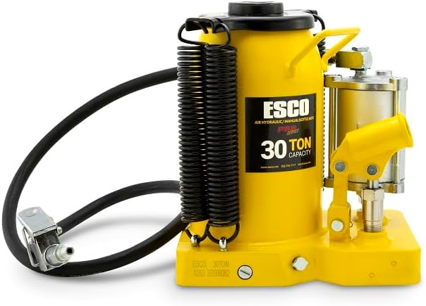 Esco Equipment Bottle Jack, 30 Ton, Air/Hydraulic, Heavy Duty Welded Base 10383