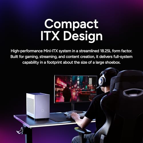 Image of Cooler Master NR2 Pro Gaming PC - Intel Ultra 7 265F, NVIDIA GeForce RTX 5070 12GB, 32GB DDR5 6000MHz, 2TB Gen4 M.2, Windows 11, V850 SFX Gold PSU, Compact Mini ITX Desktop PC