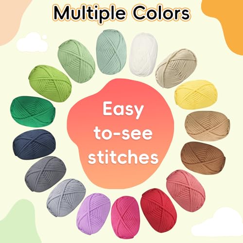 Renyiz Chunky Cotton Blend Yarn for Crochet, 2x50g, 5mm, Beginner Amigurumi Yarn, Easy Starter Kit, Blue - Image 5