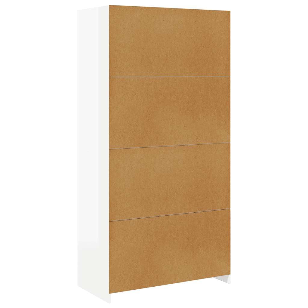 Armadio in legno bianco lucido, 100 x 50 x 200 cm, moderno armadio per camera da letto, pratico contenitore con ante