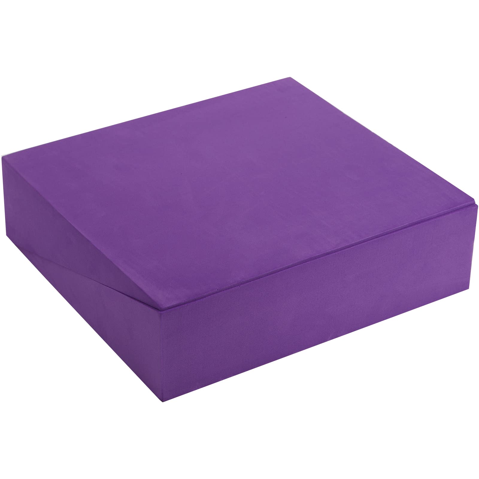 DEAYOU Paquete de 2 cuñas de espuma de yoga, bloque de cuña de espuma EVA de 13 pulgadas para ejercicio, soporte de espalda de muñeca (morado)