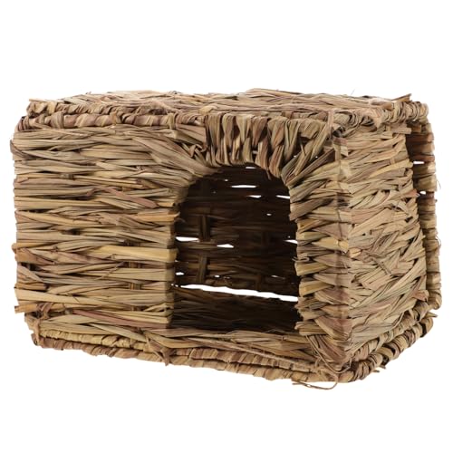 SUPVOX Rabbit Straw Woven House Natural Chew Nest for Rabbits and Pets Comfortable and Warm Bedding for Hamsters Guinea Pigs and Bunnies
