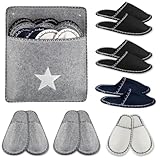 Sixfox 6 pares zapatillas de invitados fieltro kit, hotel