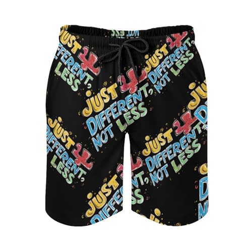 Autism Awareness Just Different Not Less Men's Swim Trunks Board Shorts Beachshorts Swimsuits with Pockets Mesh Liner4