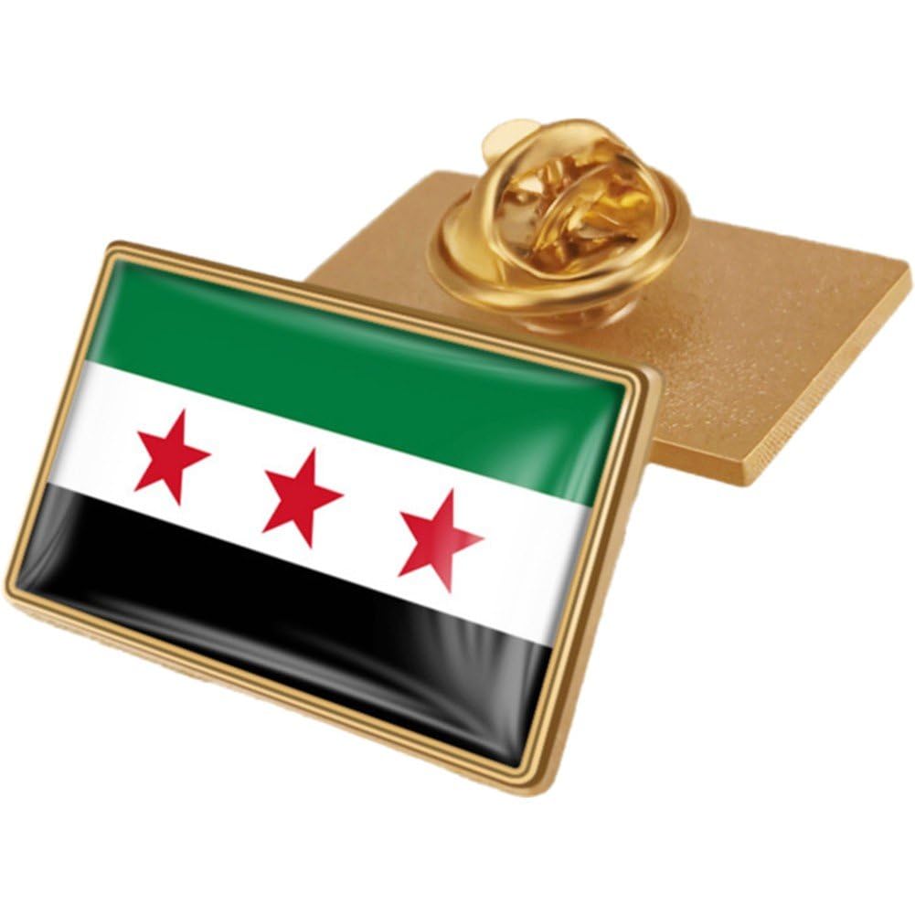 Hrippy Unisex Syrian Syria Map Flag Souvenir Pin Flag Brooch Pins National Emblem Badges Lapel Pins Country Flag Pin Badge For Hat