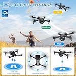 Drone with Camera 1080P HD, Mini Drone for Beginners Kids Adults, RC Quadcopter with 2 Batteries, Carrying Case, Stable Hover, Trajectory Flight, Gravity Control, One Key Take Off/Land, Black - Image 5