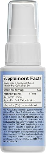 Miniatura 26 de BEEKEEPER'S NATURALS - Spray para la garganta con propóleo para niños, apoyo inmunológico natural y alivio del dolor de garganta, tiene Propóleos