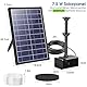 Biling Solar Brunnenpumpen 7.5W Solar Teichpumpe mit Akku, 3600 mAh Batterie Solar Springbrunnen, Solar Wasserpumpe Schwimmende Fontäne, Pumpe mit 10 Fontänenstilen für Garten,Wasserspiele,Vogel-Bad