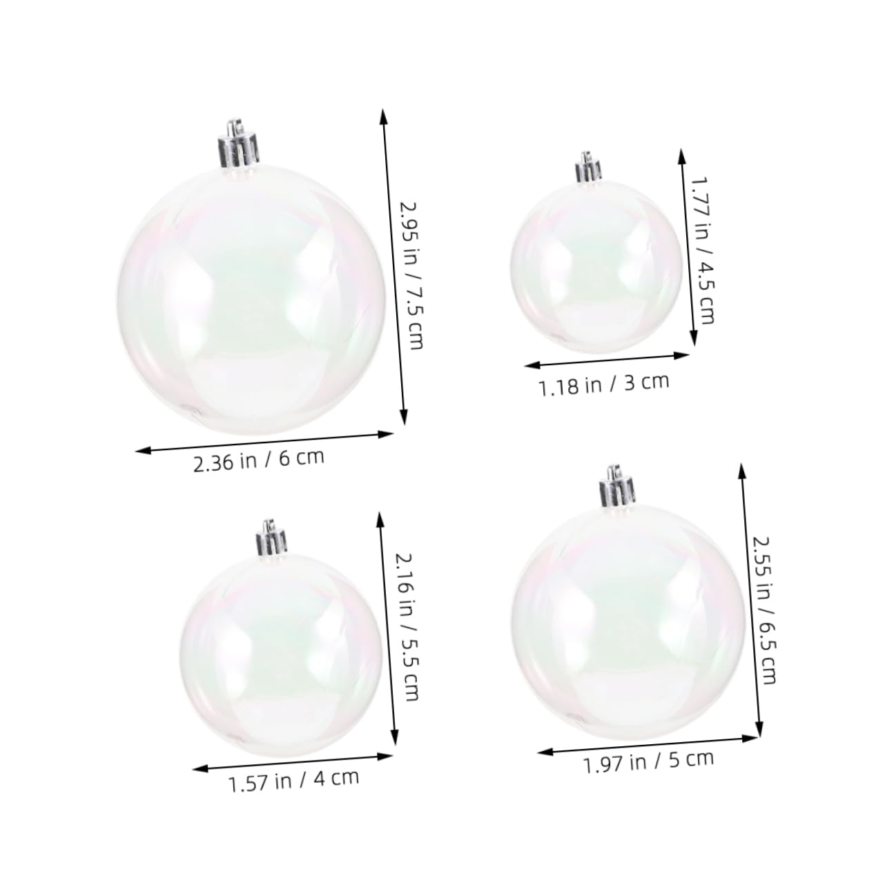 Kisangel 40piezas Bolas de Navidad Transparentes Rellenable para Hacer Tú Mismo Adornos Colgantes Árbol de Navidad Decoración de Fiesta y Hogar
