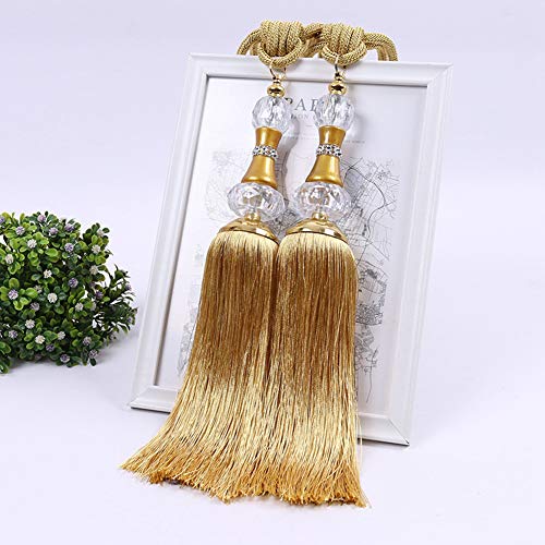 BERTERI Crystal Ball Curtain Tassel Tieback Elegant Hanging Ball Curtain Holdback Window Treatment Accessory