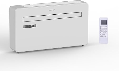 Aire acondicionado de pared de 10,000 BTU con calentador, fresco, seco y modo de ventilador, control inteligente de aplicación para habitaciones de