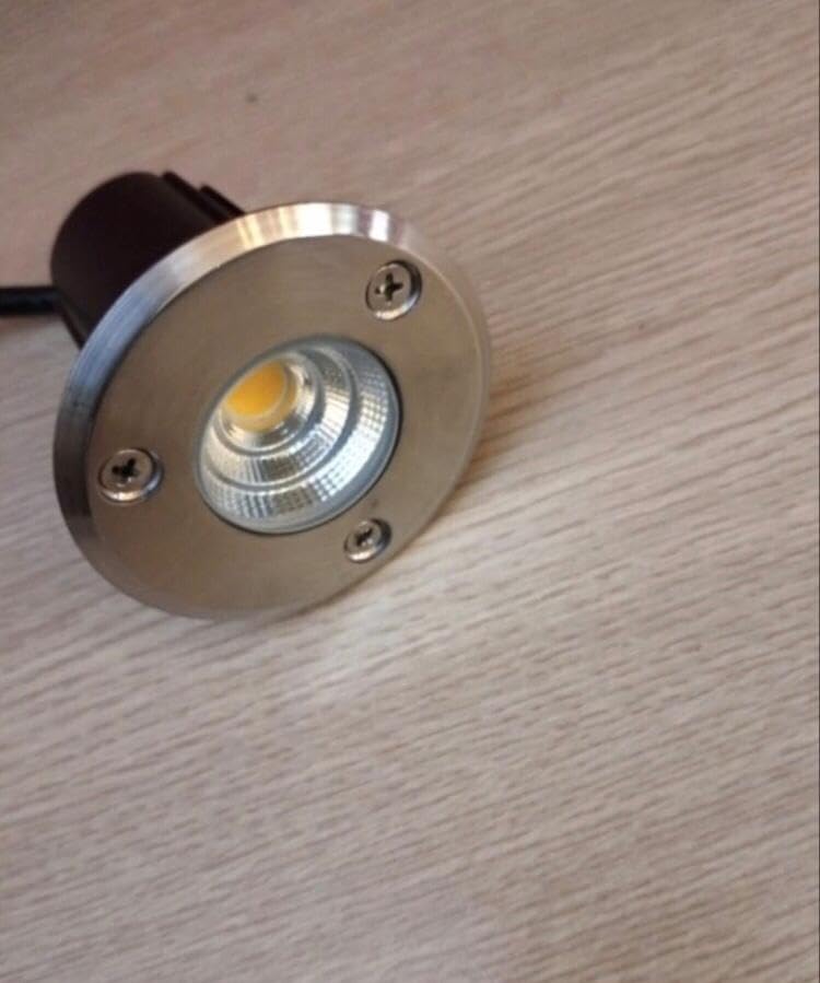 Image of AHUJA INTERNATIONAL Ground Burial Outdoor Path Light Stainless Steal Plate Aluminum Body 220V Direct IP65 Underground Light Buried Recessed Floor Outdoor Lamp (Warm White) 2 Year Warranty (3 Watt)