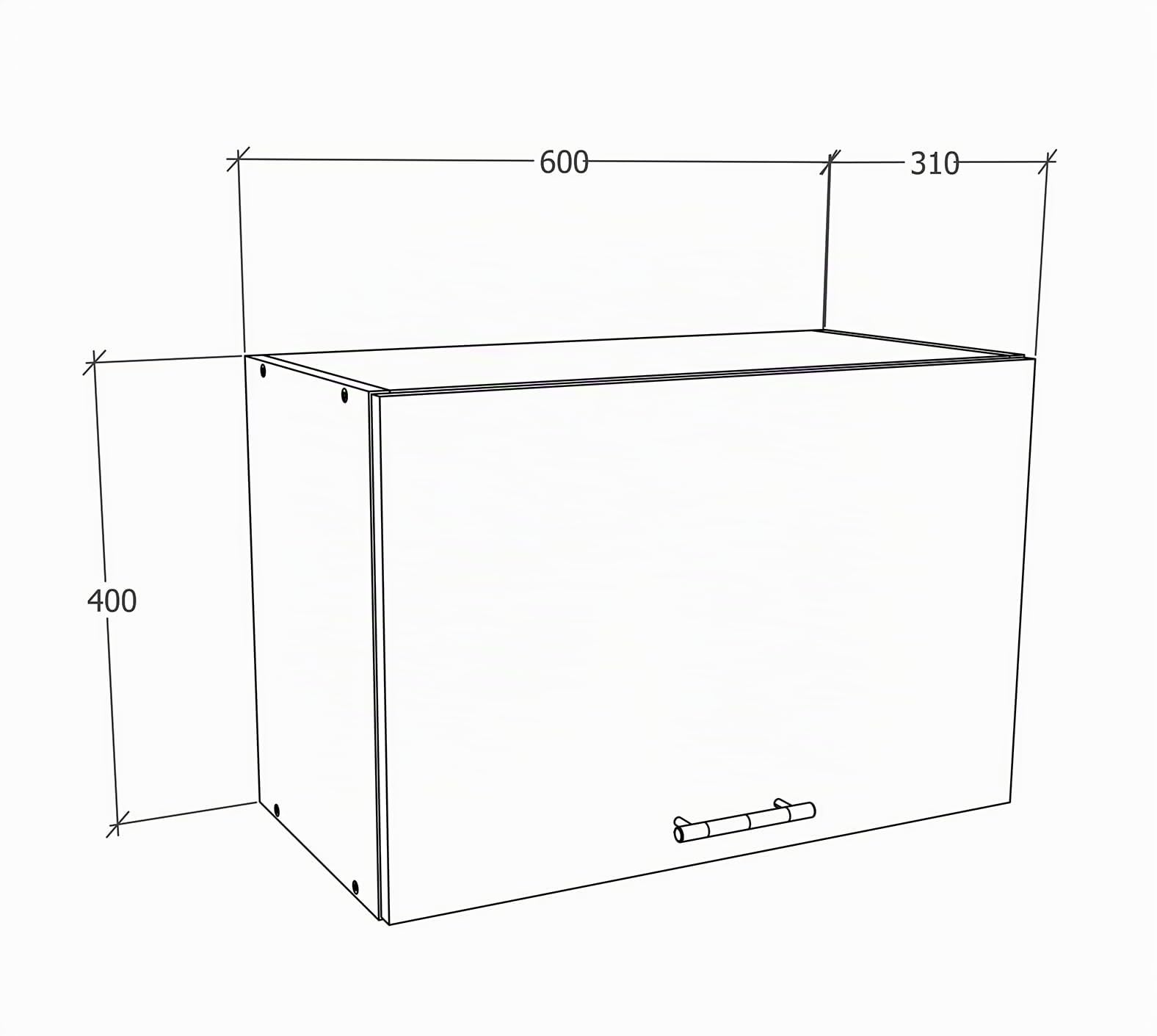 VCM Armadietto da cucina, larghezza 60 cm, pieghevole, da cucina, colore: bianco