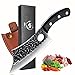 Coltello per disossare forgiato coltello vichingo Carne coltello con guaina in pelle all'aperto Chopper coltello da caccia in acciaio al carbonio Coltello da macellaio per il campeggio Barbecue