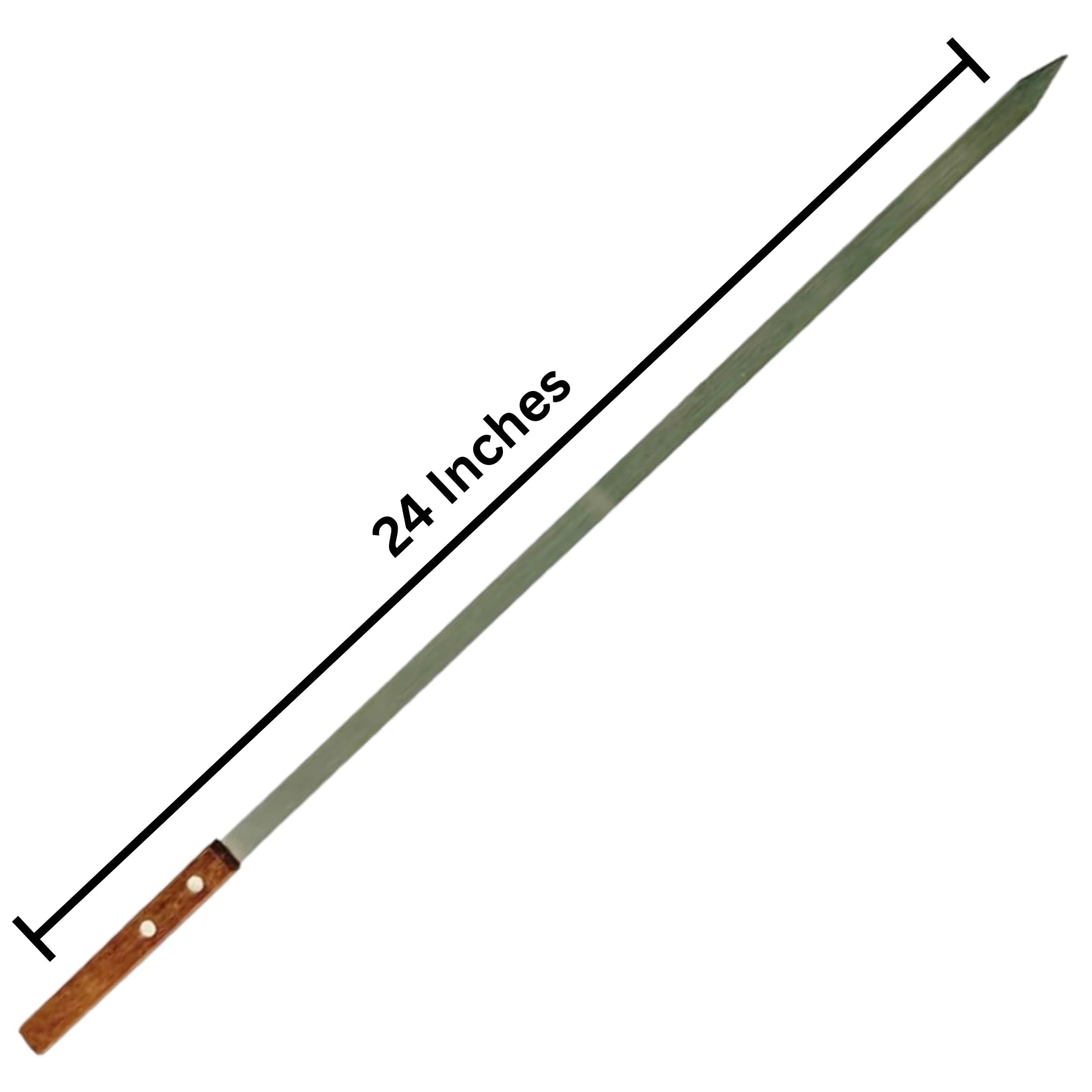 Wysokiej jakości szpikulce do grilla ze stali nierdzewnej, do grilla na zewnątrz, szpikulec, widelec do grilla z uchwytem z litego drewna, do grillowania, kebob Koubideh, perski brazylijski kebab, 12 szt
