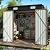 Aoxun 6.1x4.2x6 FT Outdoor Metal Storage Shed - Durable Water-Resistant Galvanized Steel, Outdoor Tool Shed with Sloping Roof, Lockable Door - Ideal for Tool Storage on Lawn, Patio & Backyard (Brown)