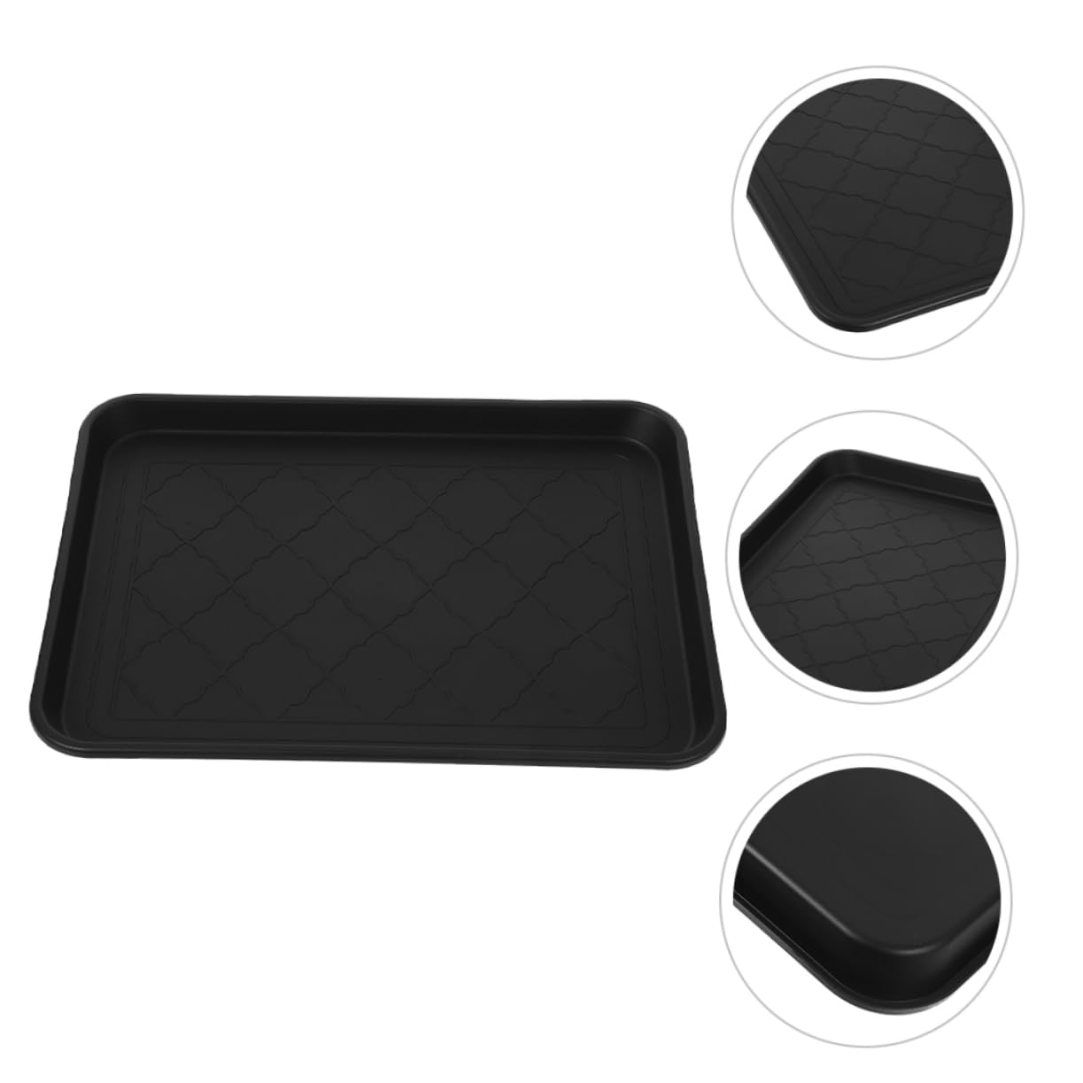 Set di 2 scolascarpe, vassoio per scarpe in plastica con bordo rialzato, scolascarpe nero, per scarpe, vasi di fiori | Leroy Merlin