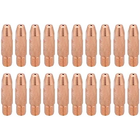 Welding Contact Tips 20 Pcs 1.0mm Copper Contact Tip M6 for Binzel 24KD MIG/MAG Welding Torch(1.0) Cover